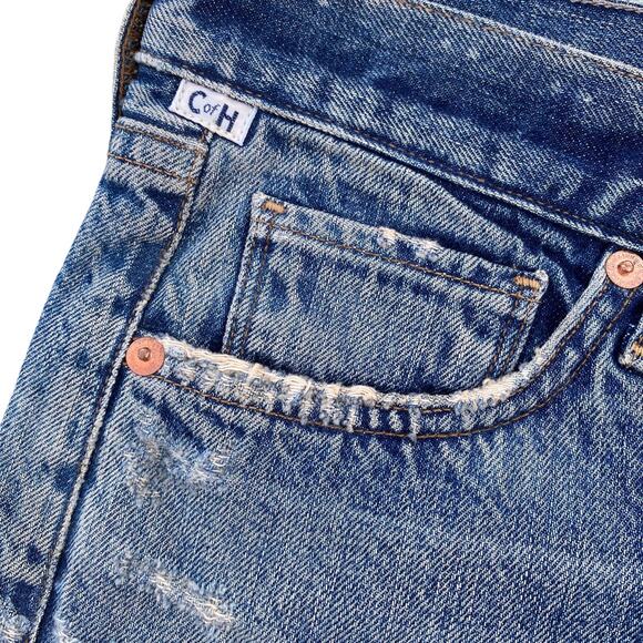 New Citizens Of Humanity Cutoff Hem Green Point Jean Denim Mini Skirt Size 27 - Picture 11 of 13